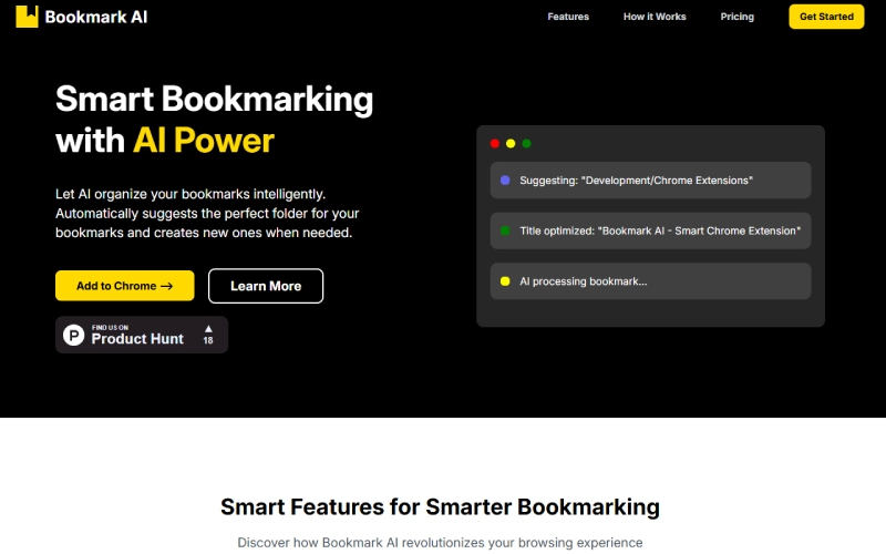 هوش مصنوعی Bookmark AI برای طراحی سایت